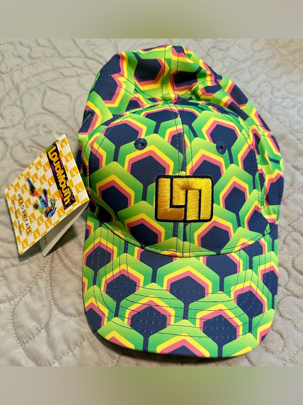 NWT- Loudmouth Neon Geo Hat — Green, Navy, Pink, Yellow